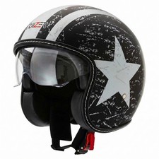 CRUIZER Custom Approved Bandit Vintage Motorrad-Rollerhelm mit einziehbarem Visi