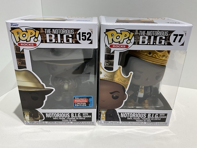 FUNKO POP ROCKS NOTORIOUS B.I.G. WITH FEDORA #152 AND #77 WITH CROWN BUNDLE