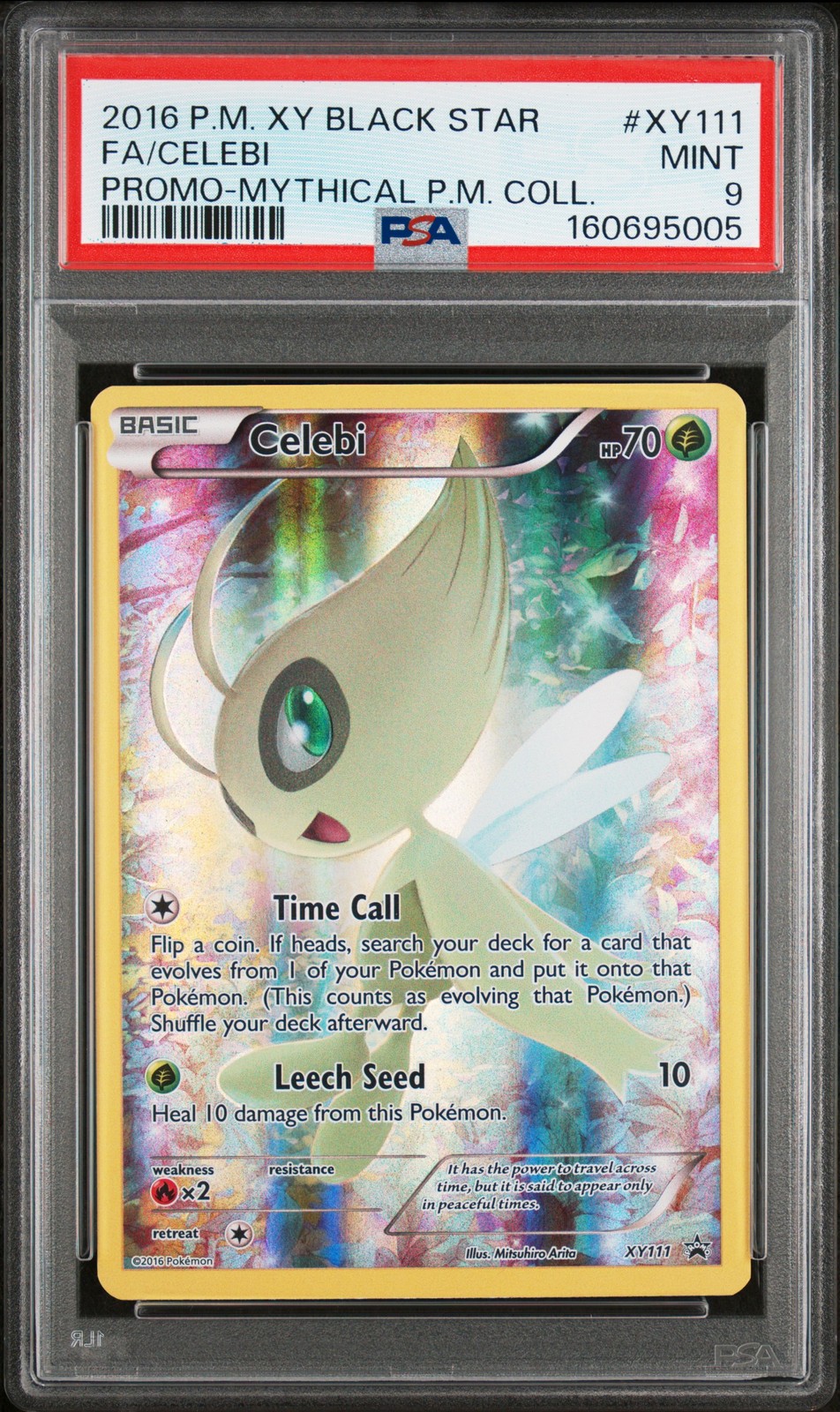 2016 POKEMON XY BLACK STAR PROMO #XY111 FULL ART/CELEBI PSA 9
