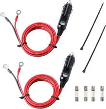 12V 24V Heavy Duty 16 AWG 15A 20A Male Plug Cigarette Lighter Adapter 2 Pack 