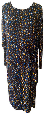 Adini Viskose/Elatane Kleid Langarm Rundhals seitlich zum Binden Schärpe Gr. XXXL/L3