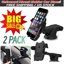 360° Universal Mount Holder Car Stand Windshield For Mobile Cell Phone GPS x2PCS