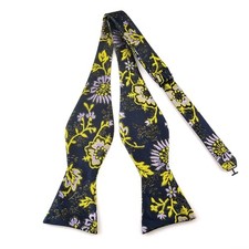 Mens Self Bow Tie Polka Dots 107-black Yellow Dark Blue Purple Floral