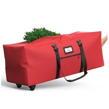 Rolling Christmas Tree Storage Bag for 9 ft Artificial Tree, 600D Red