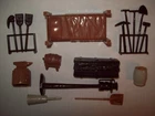Lot of ten original vintage Marx hard plastic accessories from different playset