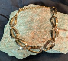 Women's Vintage 60's Gold Tone Open Scallop Link 14" Choker Necklace 