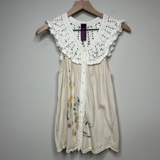 NWT Free People Crochet Tea Flower Sleeveless...