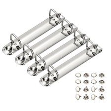 4 Set 0.8" B7 2 Hole D Ring Binder Mechanisms, 16mm Silver Tone