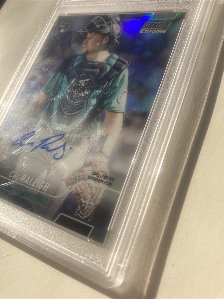 2021 Cal Raleigh Stadium Club Auto #255 Chrome /25 PSA 10 Gem Mint 10 ...
