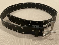 Bullet Belt Unisex Metal Punk Goth Cool Belt/ 1.5   Wide Black Vinyl Medium