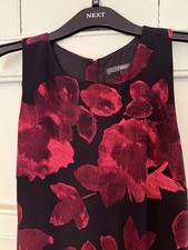 DRESS Next Black & red Neck Sz 14 Back Zip & Closure Fully Lined  NEW YEAR SALE 