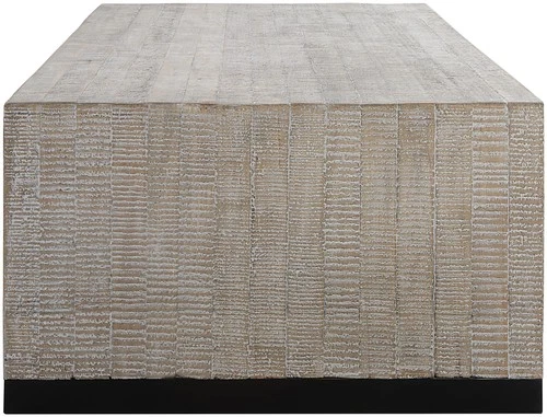 Uttermost 25285 Bosk 54"W Steel and Wood Table - Aged Black / White Wash - Picture 2 of 5