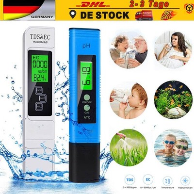 Digital Tester PH+TDS EC Wassertest Meter Messgerät Leitwertmessgerät 0-9990ppm.