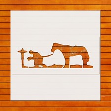 Praying at Cross Stencil Template - Reusable Wall Art for DIY Crafts by Stenc