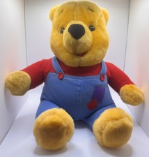Vintage 1997 Winnie The Pooh Talking Plush Bear Blue Overalls Red Shirt Works