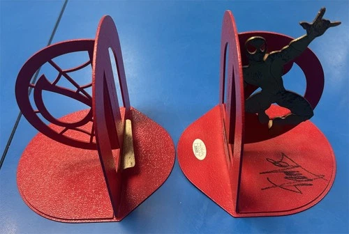 Stan Lee JSA Signed Spider-Man Metal Book Ends Deceased Comic Book Creator Auto