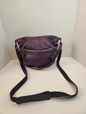 The Sak Purple Iris Leather Hobo Shoulder Bag Please Read Description 