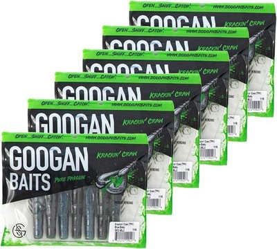 4'' Squad Krackin Craw 6pk Soft Plastic Crawfish Bait Salt Injected V-Ridge Bass