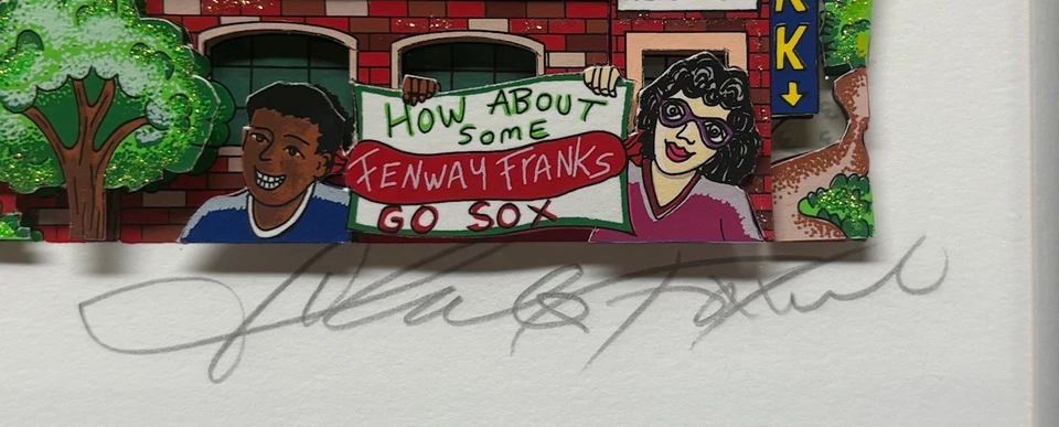 Original Charles Fazzino Boston 'RED SOX FEVER' Fenway Park Béisbol Obra de Arte 3D Foto 4 de 4