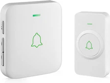 AVANTEK Wireless Doorbell, Mini Waterproof Door Bell Chime Operating at 1000 Fee