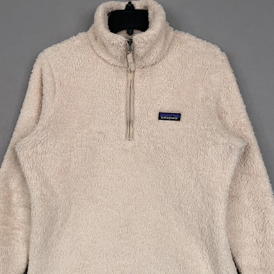 Pullover polar Patagonia para mujer mediano crema suave Sherpa cuarto cremallera chaqueta Foto 2 de 4