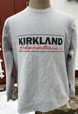 Kirkland Signature Crewneck Gray Mens XL Womens XXL Costco Sweatshirt Hipster