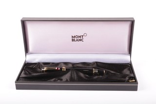 Montblanc Boheme Retractable Fountain Pen Ruby Red Stone 14k 585 Gold Nib Boxed