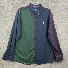 William Murray Golf Shirt Mens Large Performance Long Sleeve Color Black Plaid