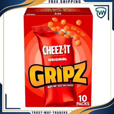 Gripz Cheez-It Original Mini Crackers, Savory Snack Packs, 10-Count - Free Ship