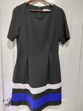 NWT Eliza J Black/White/Blue Color Block Sheath Dress. Size 14