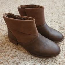 OshKosh B'gosh Ankle Boots Girls Size 3M Brown Two-Tone Faux Suede Booties