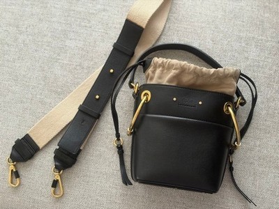[Used] Authentic Chloe ROY Shoulder bag Leather Small Black Women Fashion JAPAN