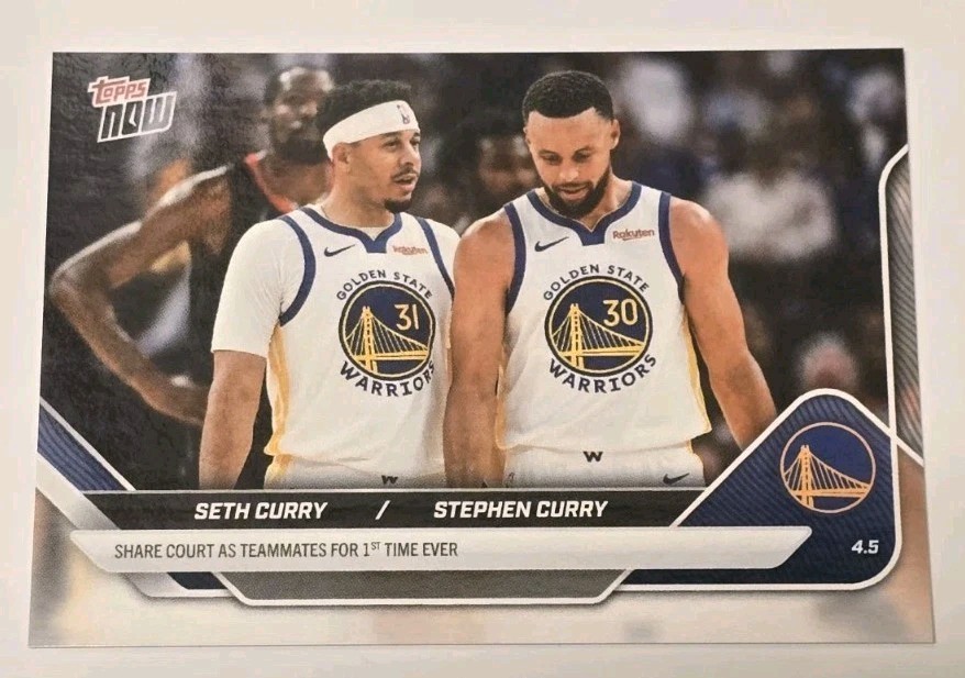 Steph Curry & Seth Curry 2026 Topps Now #244 4/5/2026 Share Court As Teammates