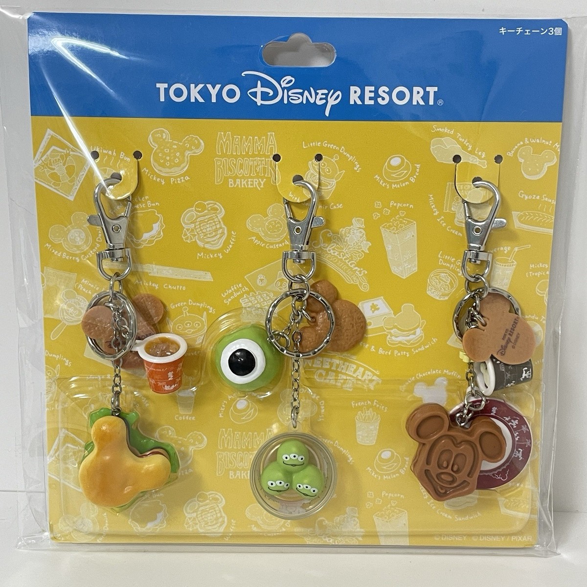 Disney Tokyo Japan Park Food Keychain Set Mickey Mouse Burger