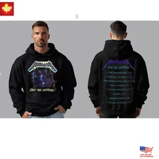 METALLICA RIDE THE LIGHTNING BLACK HOODIE MEN'S 100% SILK SCREEN