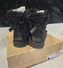 UGG Black Mini Bailey Bow II Short Boots-size 7-NEW in the box