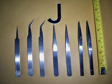 7pc -STAINLESS STEEL TWEEZERS HOBBIES-JEWELRY-ELECTRICAL-PICK-TOOLS TWEEZER