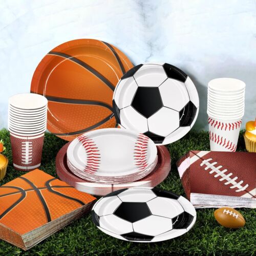 Sports Birthday Party Decorations 150pcs Sports Party Plates Napkins Baseball...