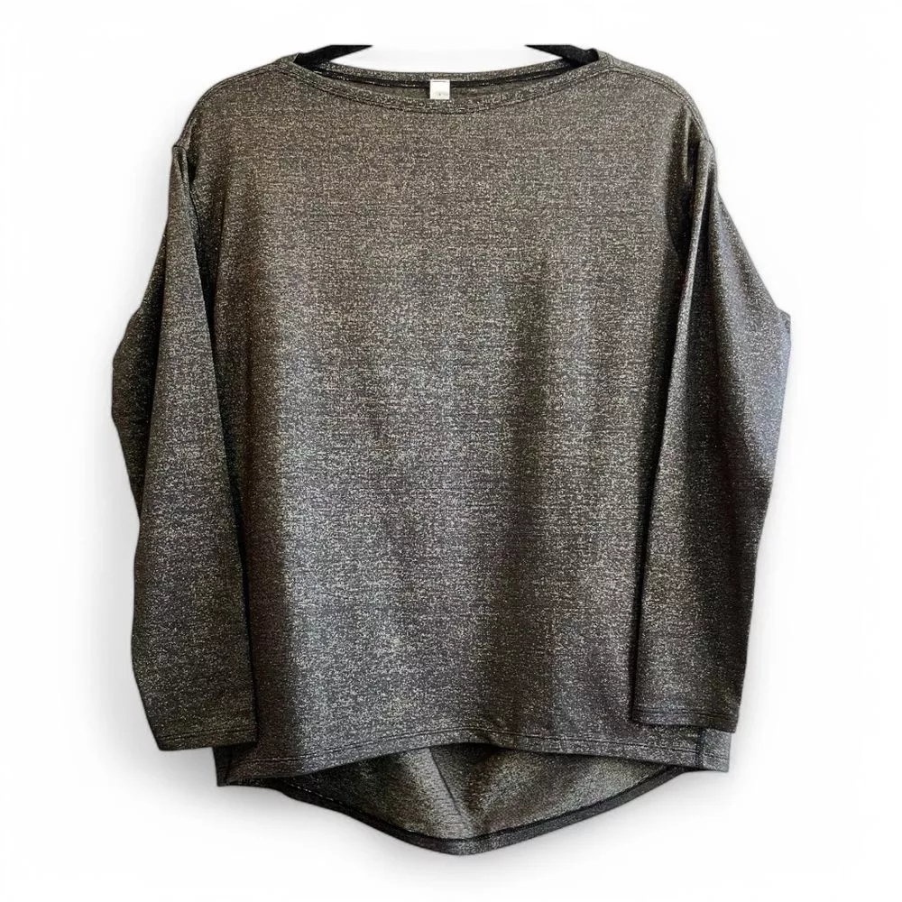 lululemon back in action spark gold metallic shirt