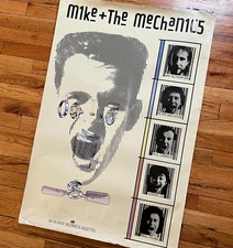 1985 Mike & The Mechanics Band Promo Poster 24x36 Made in USA Atlantic Records
