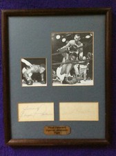  Floyd Patterson & Ingemar Johanssen Signed Display 1960s / Boxing Autographed