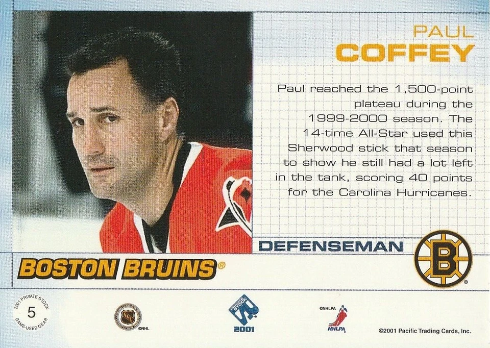 2000-01 Private Stock Game Gear Stick #5 Paul Coffey S (1:49)! - Image 2 of 2