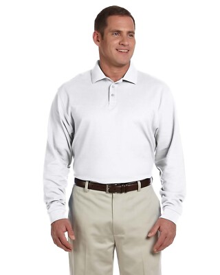 Devon & Jones D110 Men's Pima Pique Long-Sleeve Polo