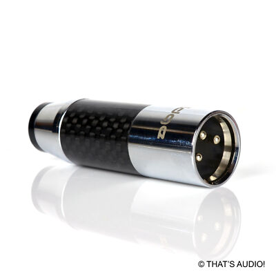 EDGE 3 PIN XLR Stecker mit Riegelschloss (männlich) Rhodium & Kohlefaser Oberfläche