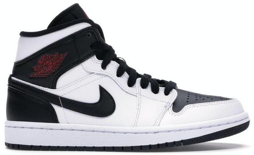 Nike Air Jordan 1 Mid White Black Infrared Shoes FB4417-016 Sz 7Y Sz 8.5 Women\'s Nike Air Jordan 1 Mid GS Shoes White Black Infrared FB4417  main image 3