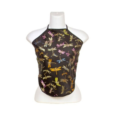 Chinese Dragonfly Brocade Halter Tops - Black - 1 Size Fits Most (DU DOU)