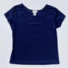 Vintage Cinema Etolie Navy Blue Shimmer Mesh Top Women's Small Y2K 90s Fairy Emo