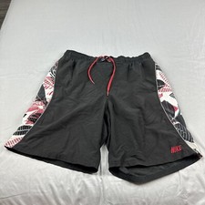 Vintage Nike Shorts Embroidered Center Swoosh Swim Trunk Mesh Lined Large 90s