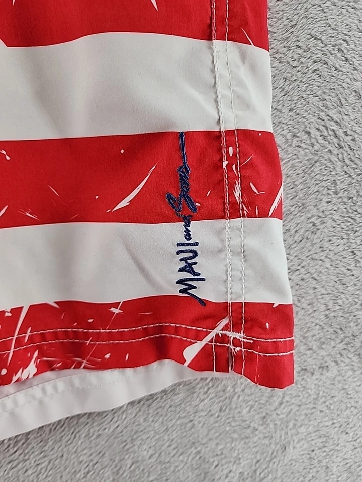 Bañador Maui And Sons Para Hombre Talla 36 Pantalones Cortos Azul Bandera EE. UU. 4 de Julio Patriótico Foto 2 de 4