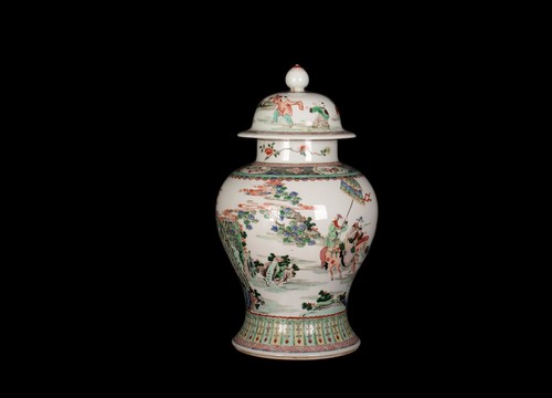 Eine Antike Famille Verte Baluster Deckel - Vase /- Gefäß. China. 19. Jh. Qing - Bild 8 von 13